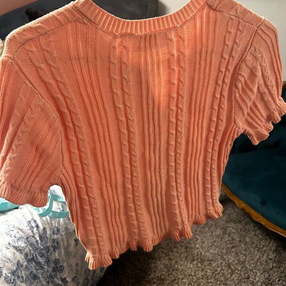 Double Zero Women's Coral Button Down Knit Top - Picture 2 of 3